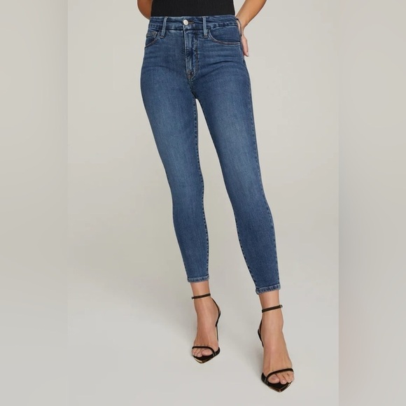 NWT Good American Good Legs Crop Extreme V Skinny Jeans, Size 6/28 - Picture 4 of 11
